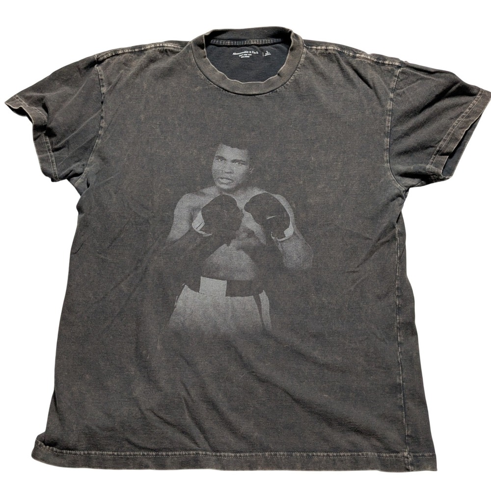 Abercrombie & Fitch Muhammad Ali Soft AF Relaxed Tee Mineral Wash Black Large